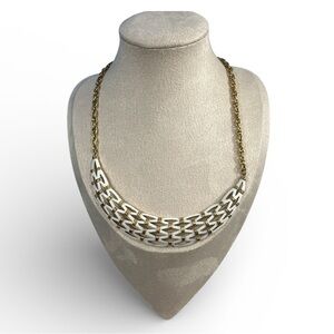 Vintage Gold Tone and White Necklace